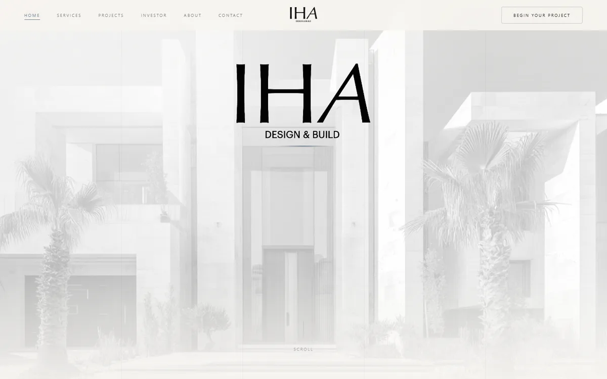Screenshot of the IH Atelier homepage